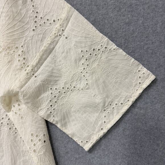 J.Jill Breezy Eyelet Seashell Jacket OS (Tagged S–L) NWT Coastal Boho Cream - Picture 4 of 9